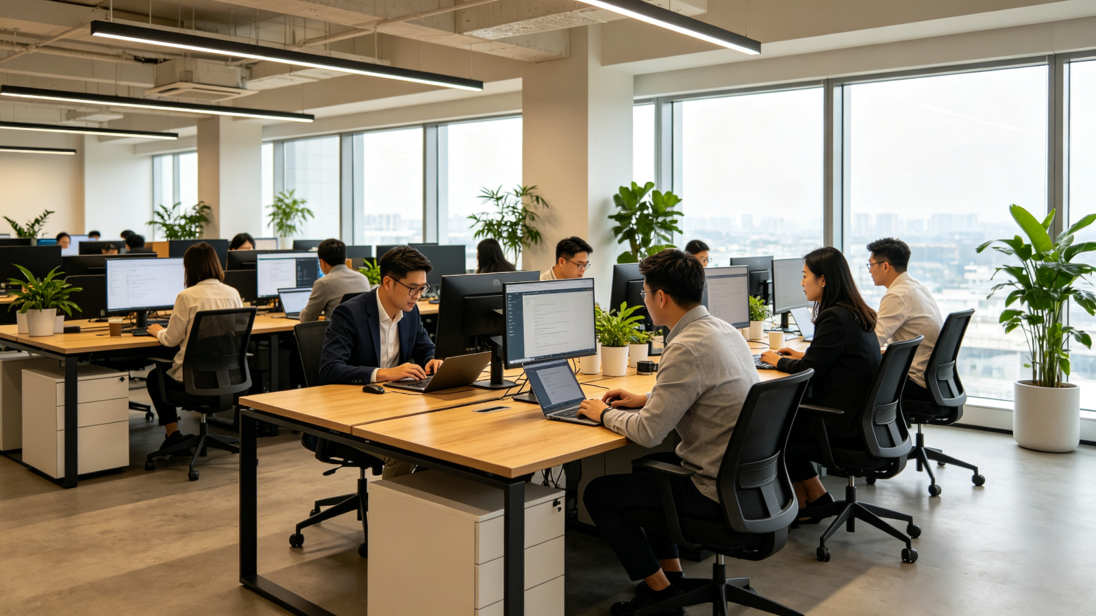 企业软件与协同办公抽象背景